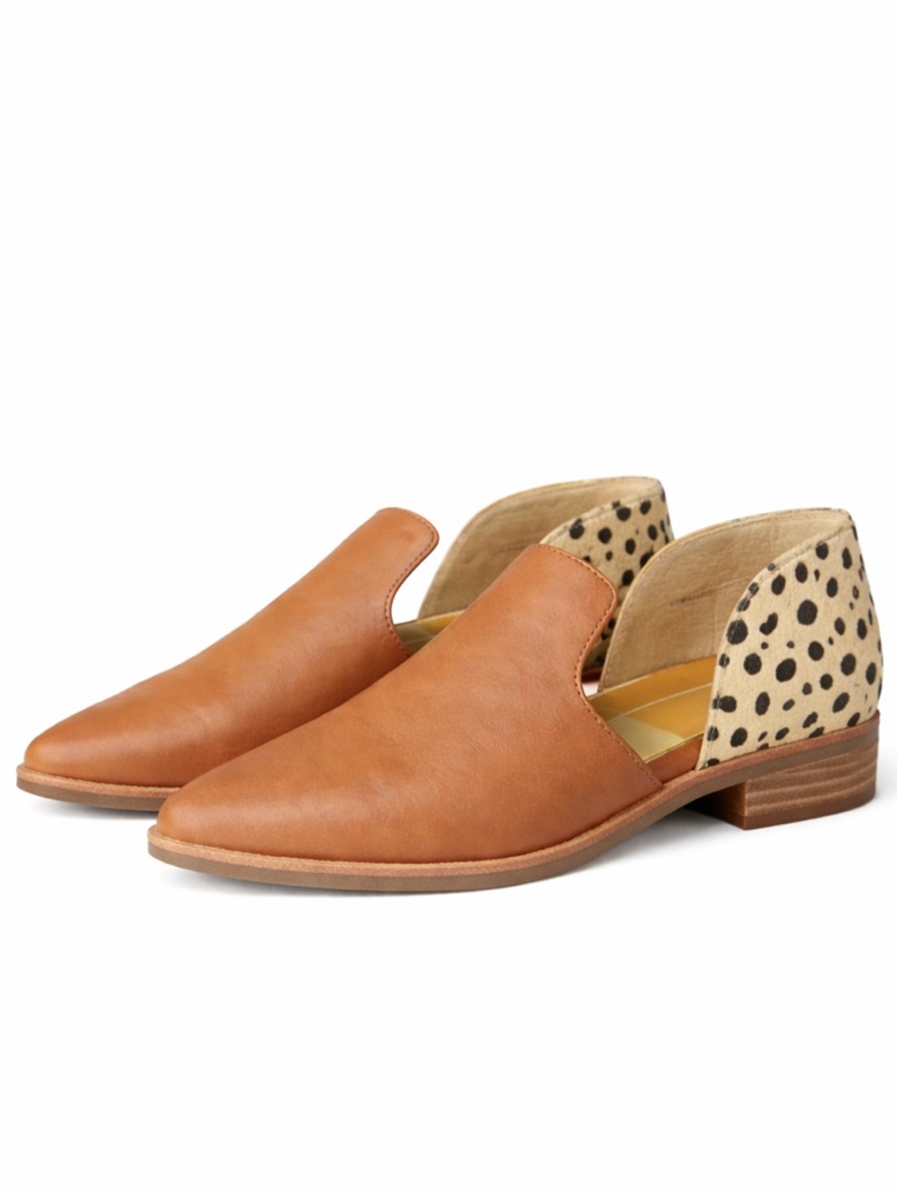 Dolce Vita Tan Mule Flats Pointed Toe Calf Hair Back Slip On 6.5
